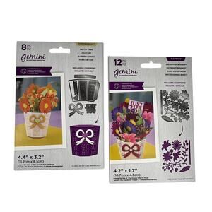 GEMINI Cutting Die Pretty Vase Delightful Bouquet Card Making Bundle NEW